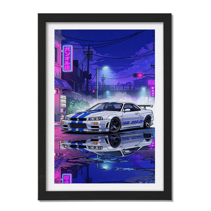 Cyberpunk Supercar Frame Print