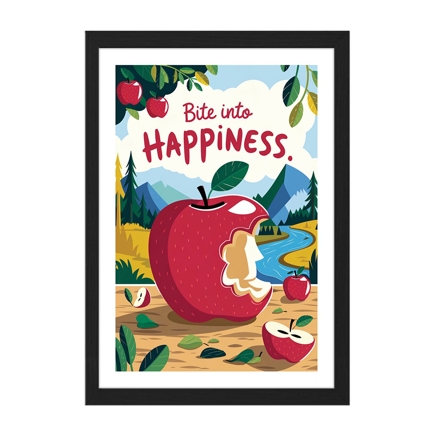 Bite Into Happiness Wall Frame
