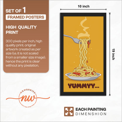 Yummy Noodles Food Art Wall Frame Set of 1