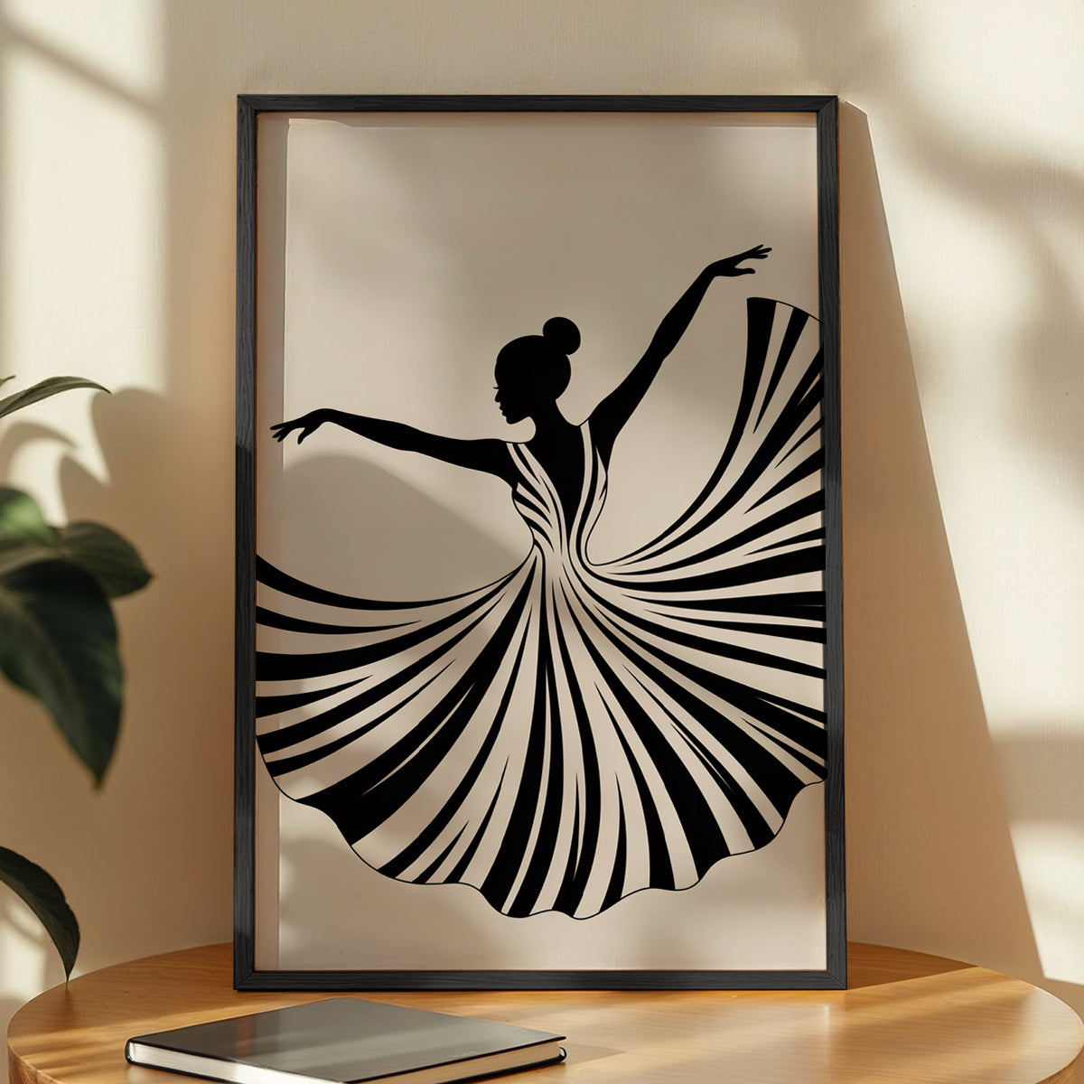 Elegant Ballet Silhouette Framed Wall Art Print