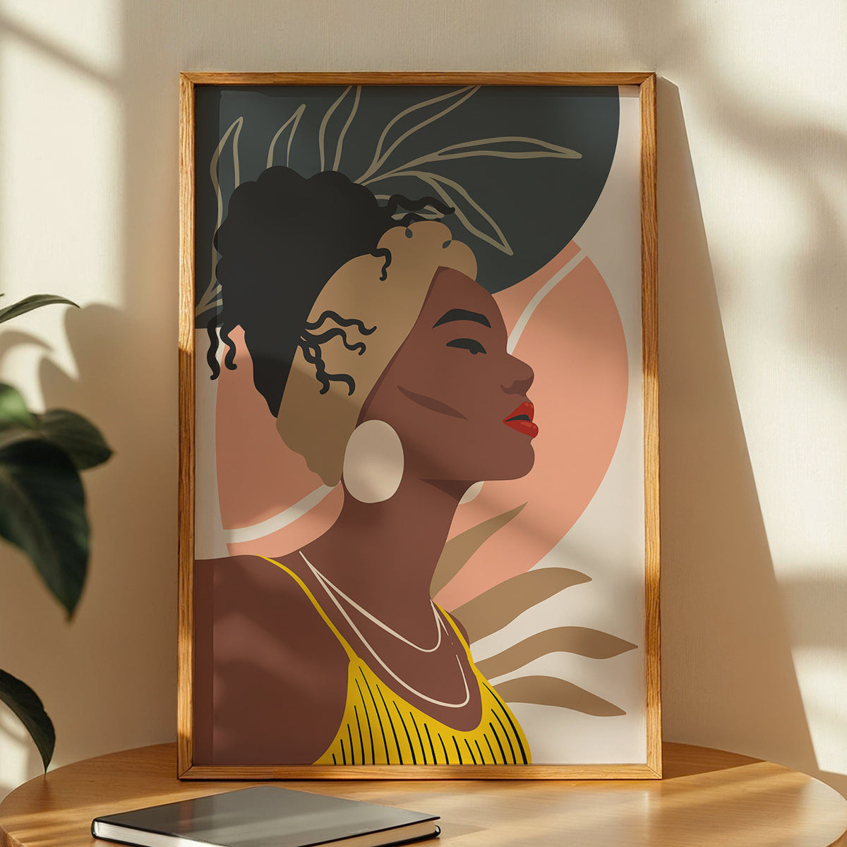 Modern Abstract African Woman Framed Wall Art