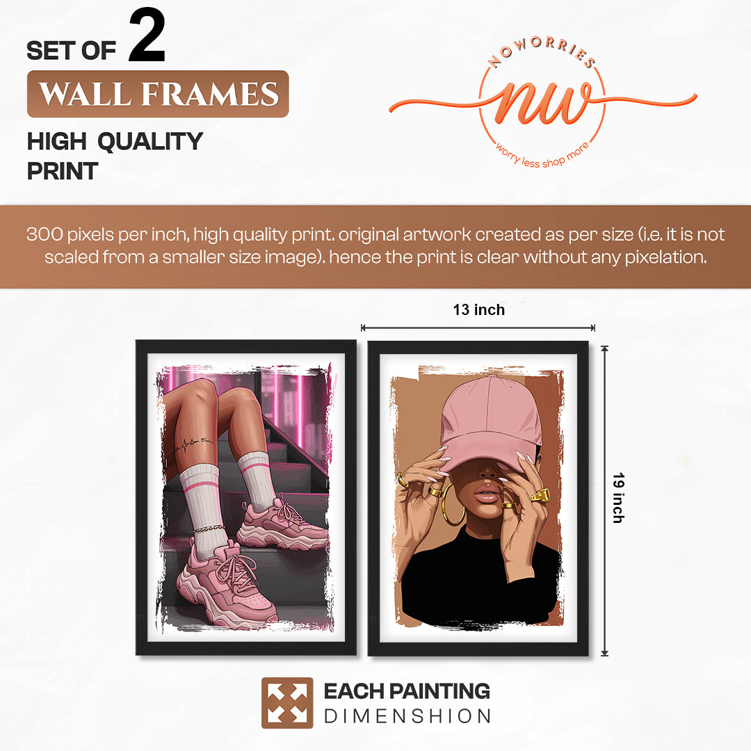 Pink Street Style Wall Art Set
