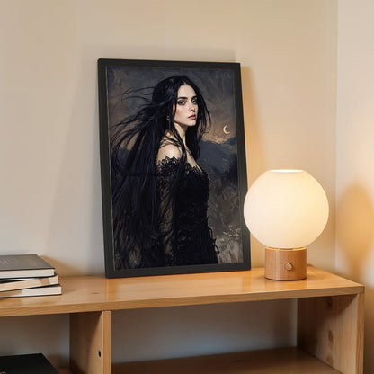 Mystic Dark Beauty Portrait Framed Wall Poster
