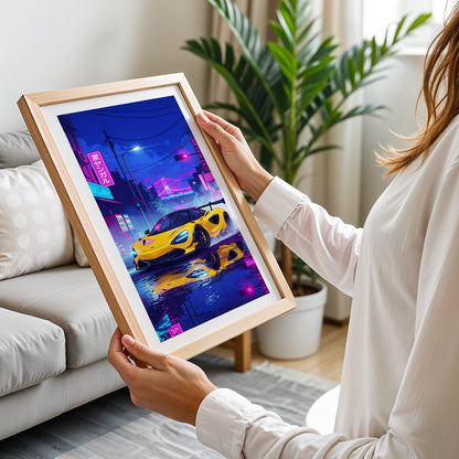 Retro Neon Speed Wall Frame