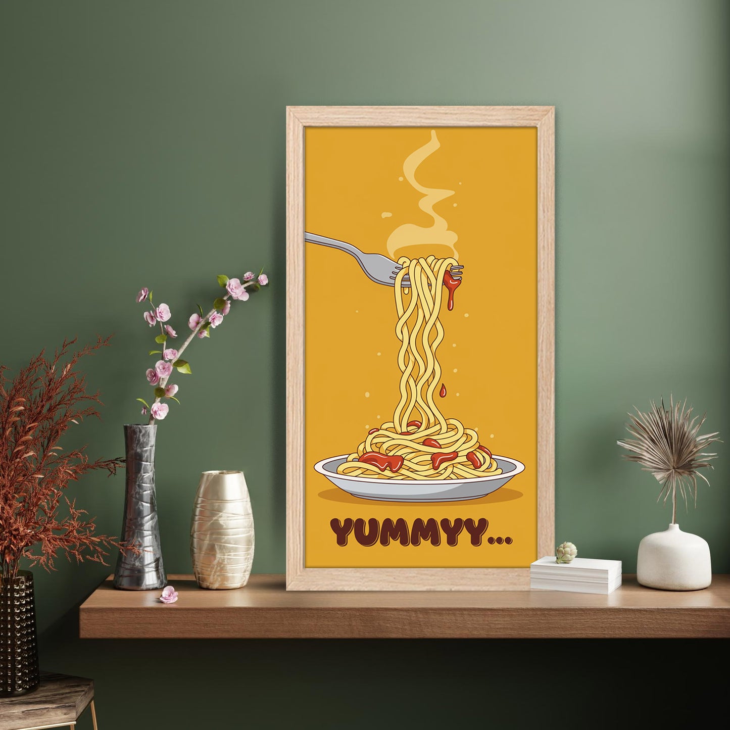 Yummy Noodles Food Art Wall Frame Set of 1