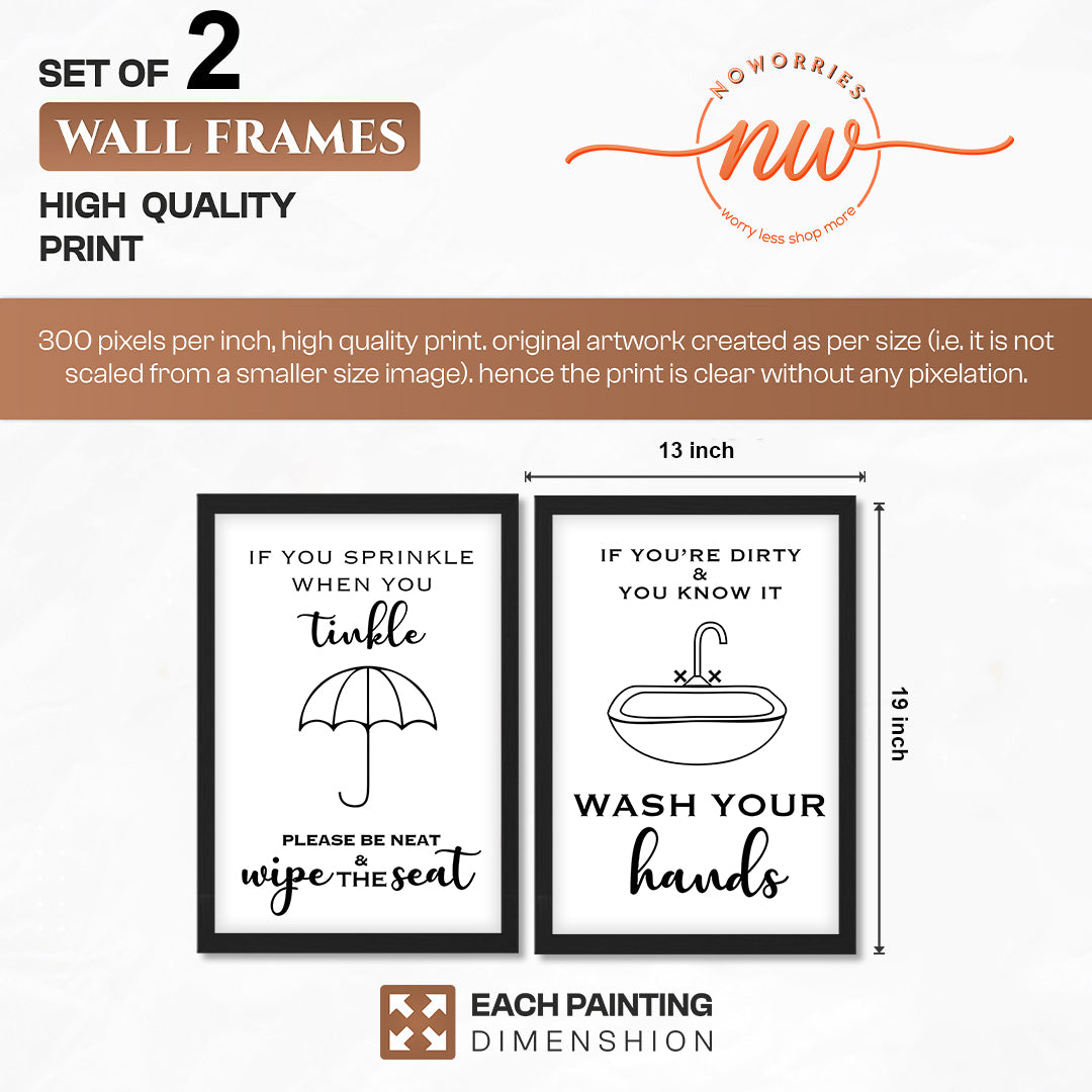Wash Your Hands Wall Art Set of 2