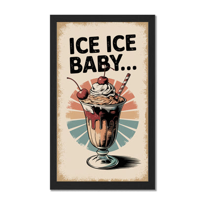Retro Ice Cream Sundae Wall Frame