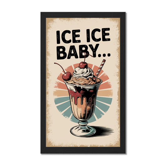 Retro Ice Cream Sundae Wall Frame