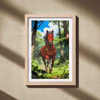 Forest Sprint Stallion Wall Frame