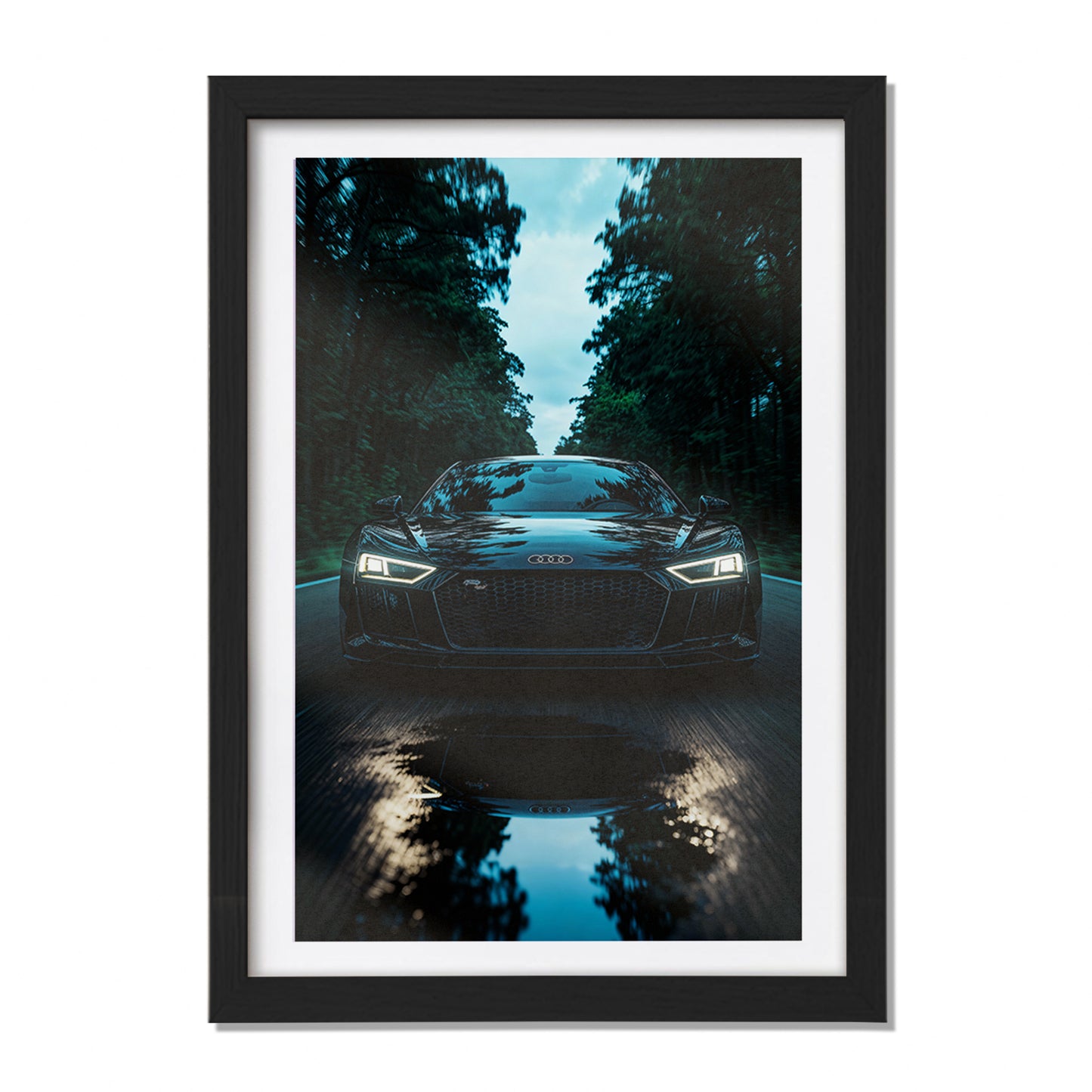 Audi R8 Night Drive Wall Frame