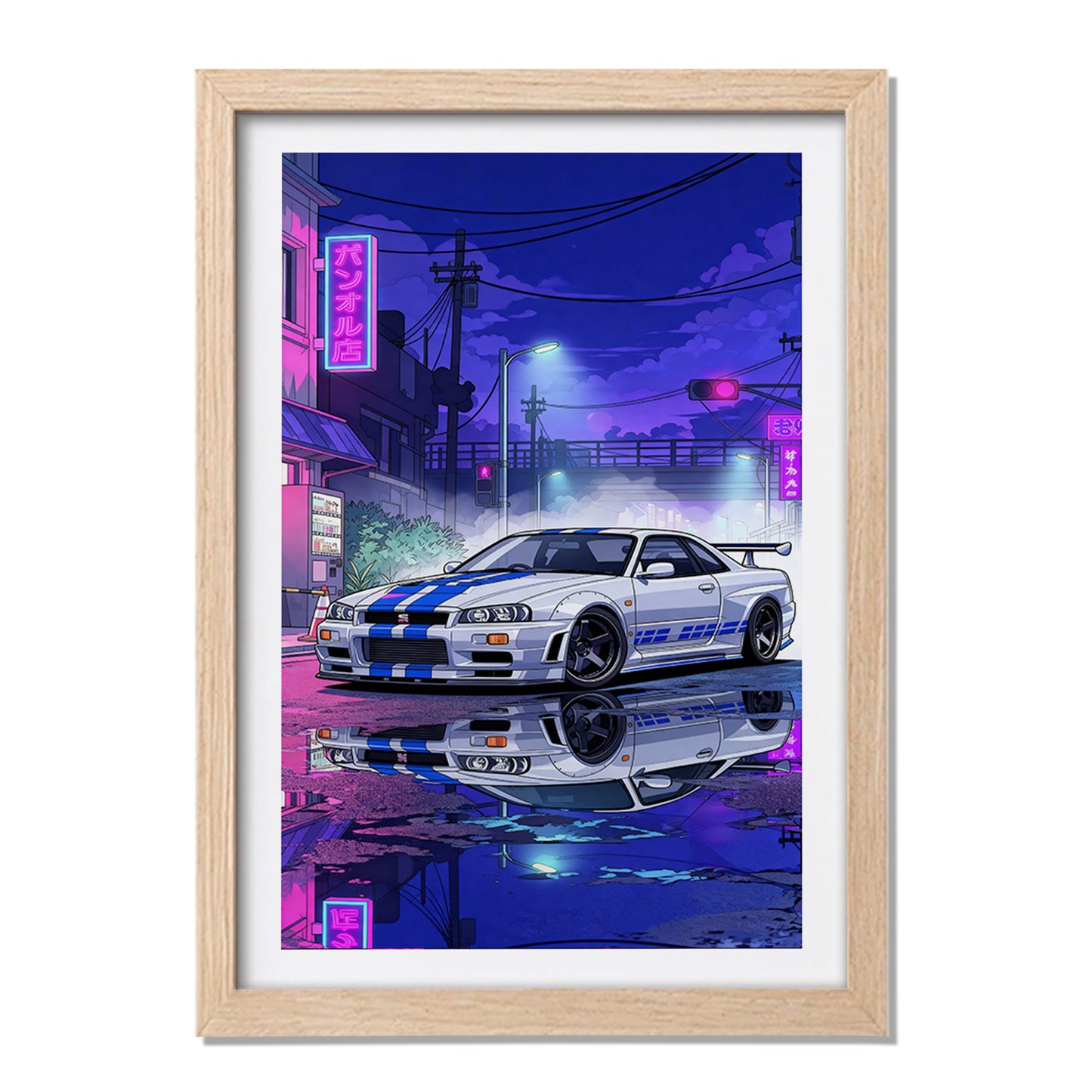 Cyberpunk Supercar Frame Print