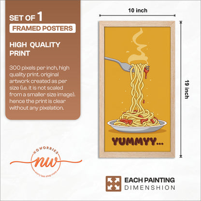 Yummy Noodles Food Art Wall Frame Set of 1