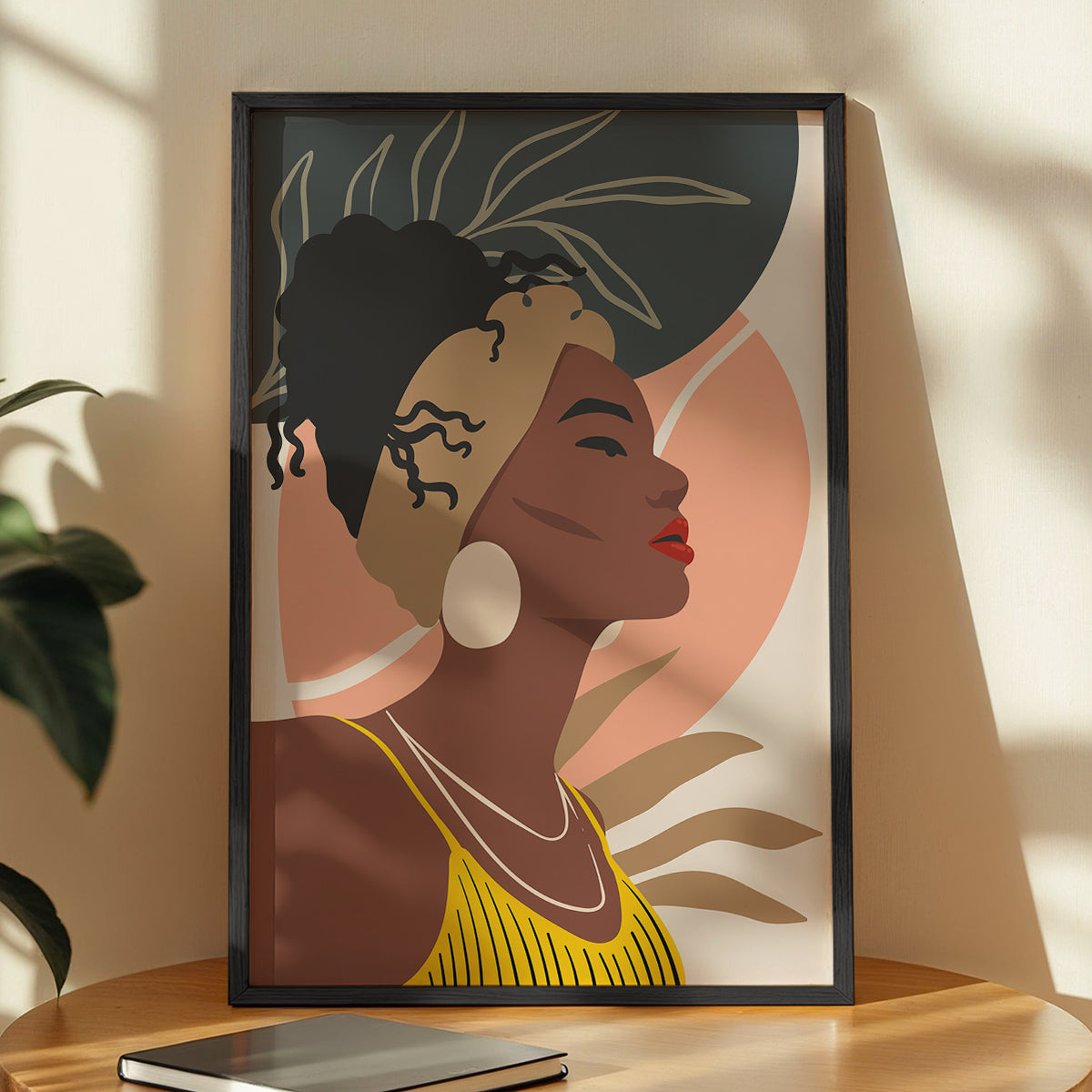 Modern Abstract African Woman Framed Wall Art