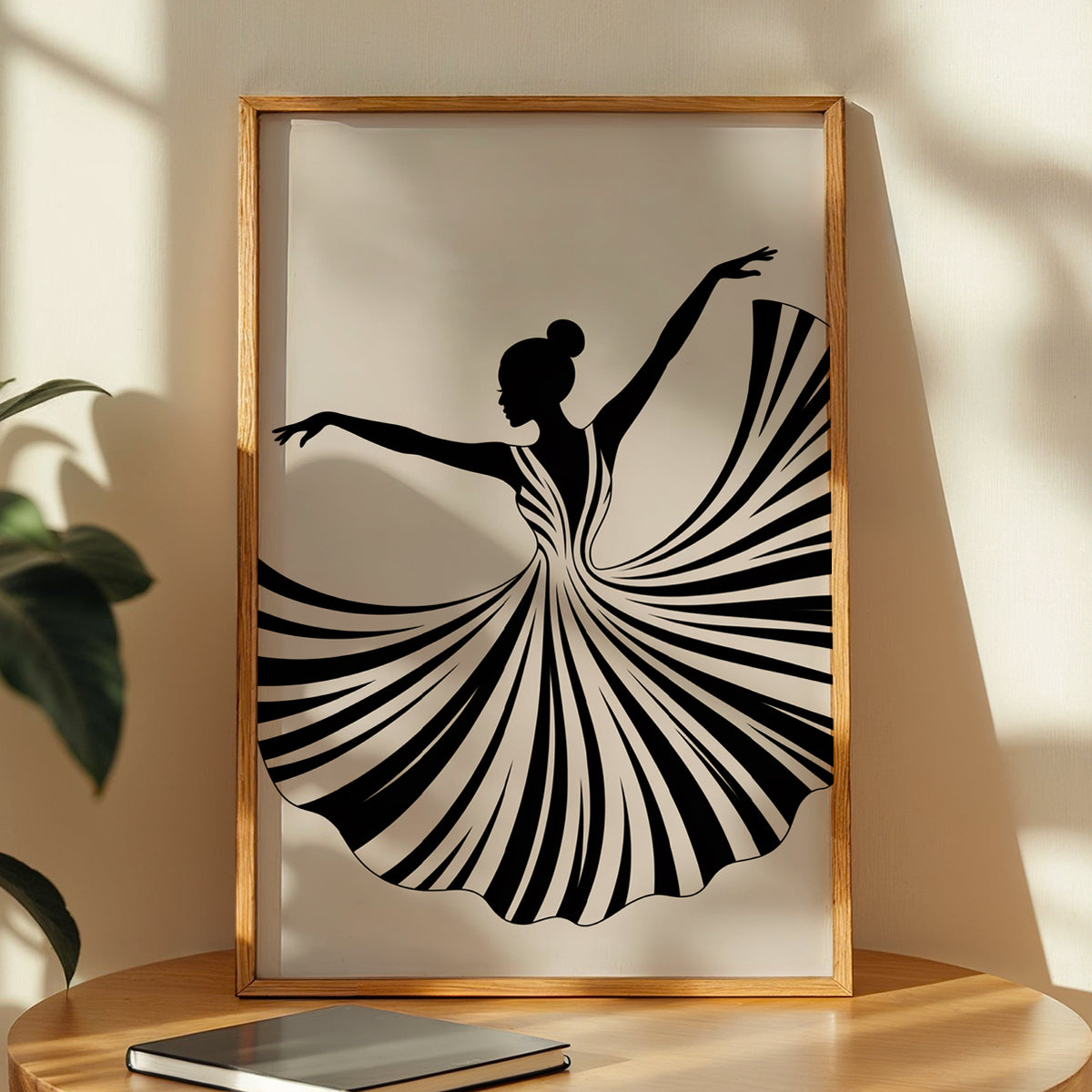 Elegant Ballet Silhouette Framed Wall Art Print