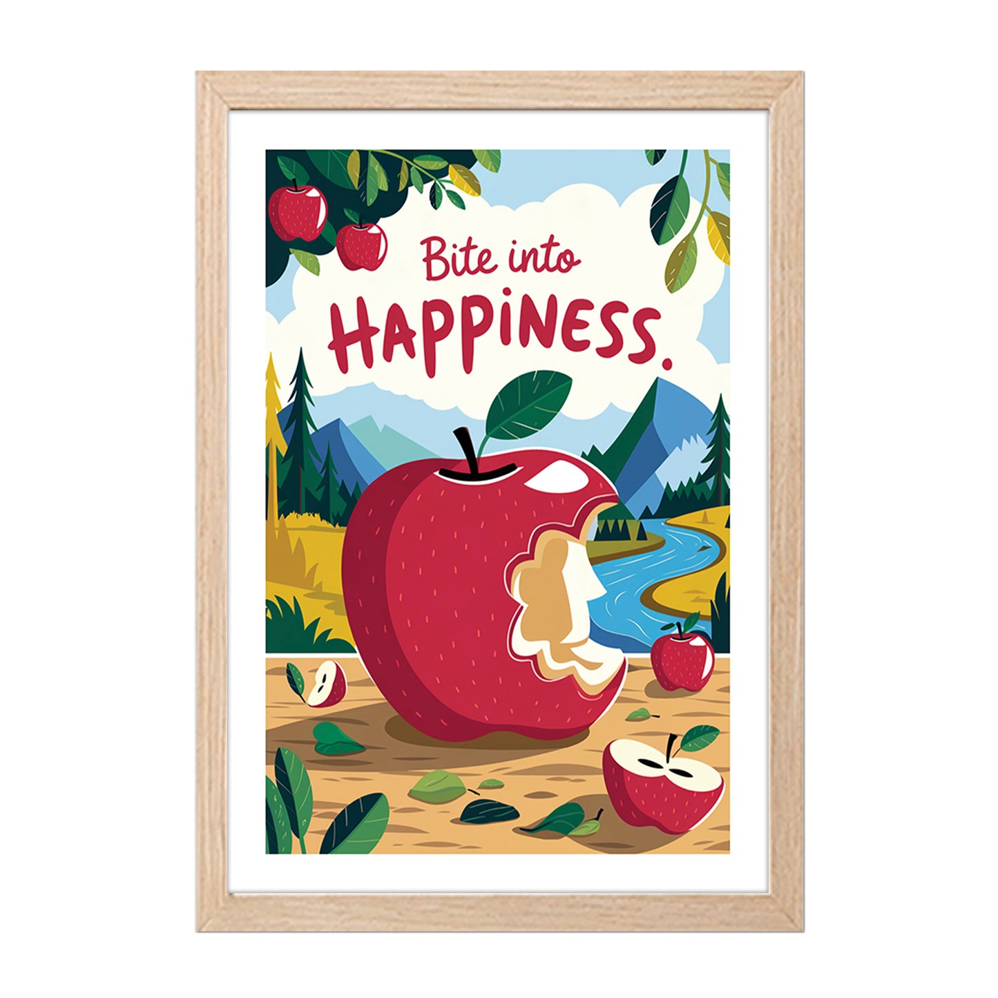 Bite Into Happiness Wall Frame