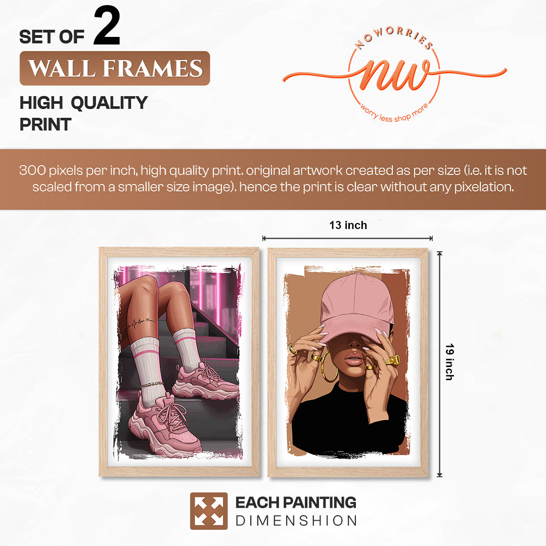 Pink Street Style Wall Art Set