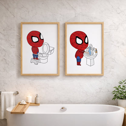 Spider-Man Bathroom Wall Frames Set of 2