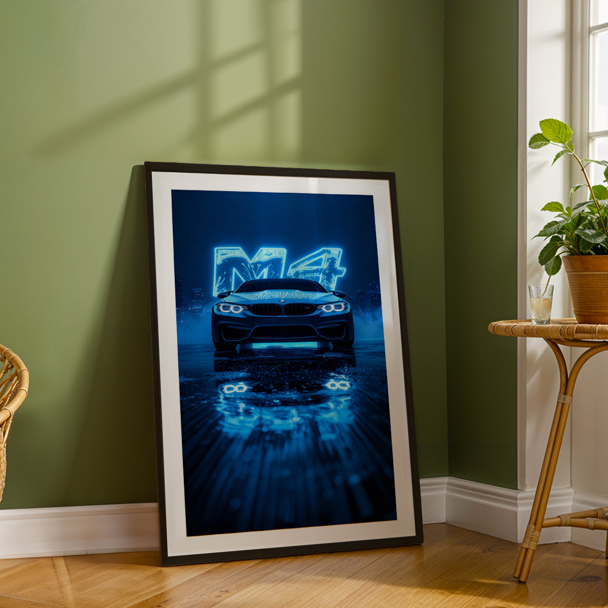 BMW M4 Neon Nights Wall Frame