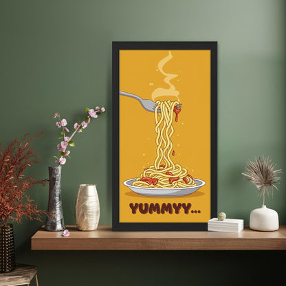 Yummy Noodles Food Art Wall Frame Set of 1