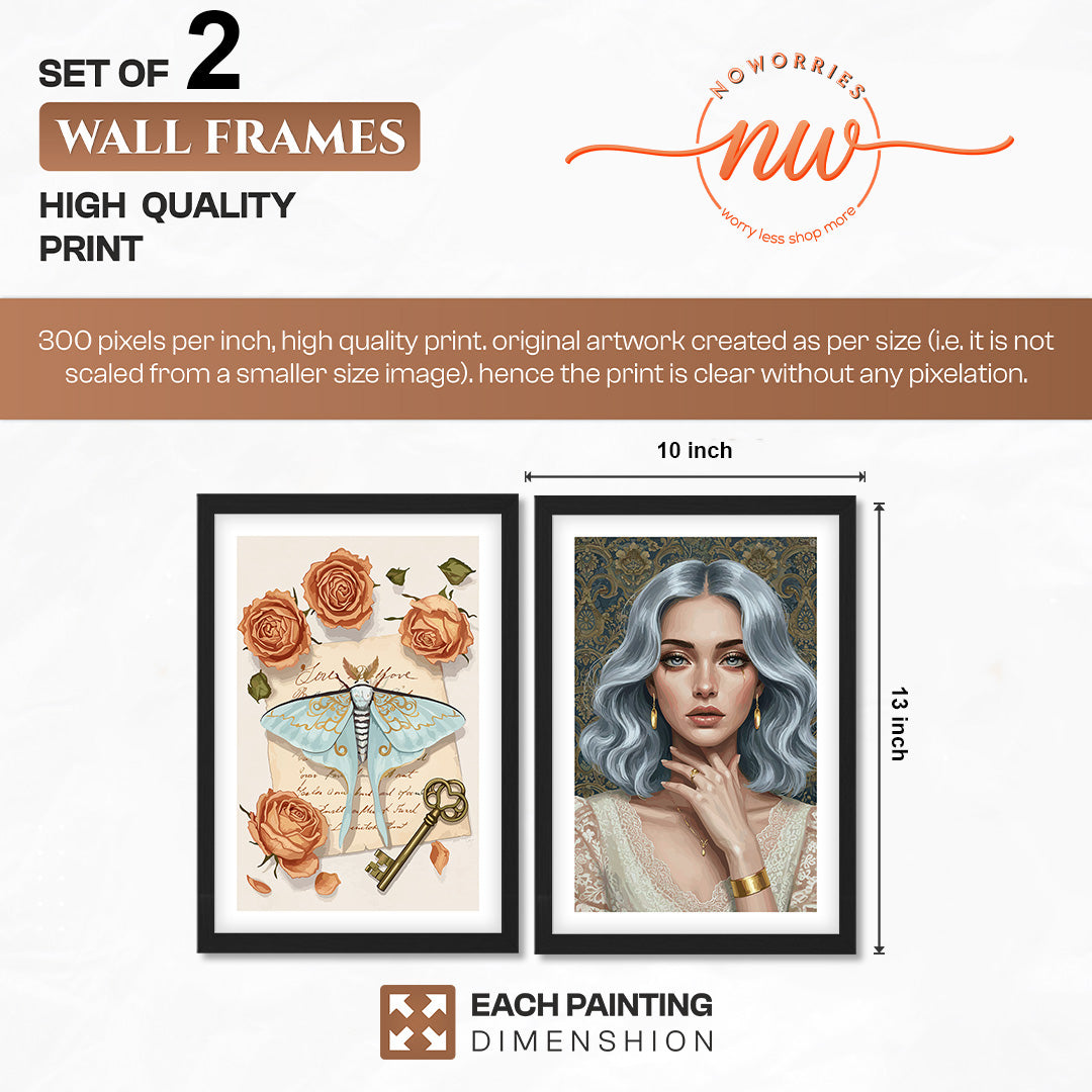 Vintage Rose Wall Art Set
