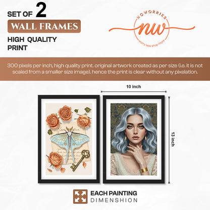Vintage Rose Wall Art Set