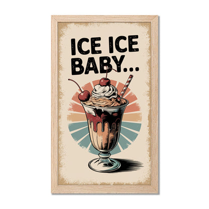 Retro Ice Cream Sundae Wall Frame