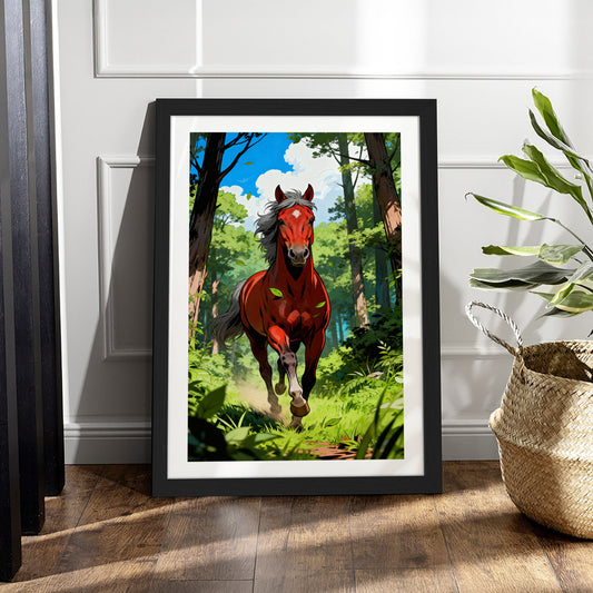 Forest Sprint Stallion Wall Frame