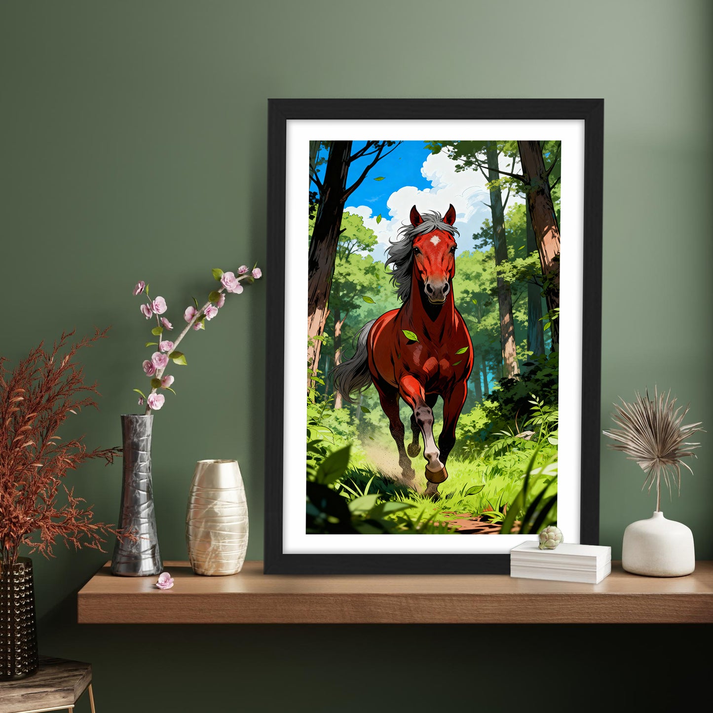 Forest Sprint Stallion Wall Frame