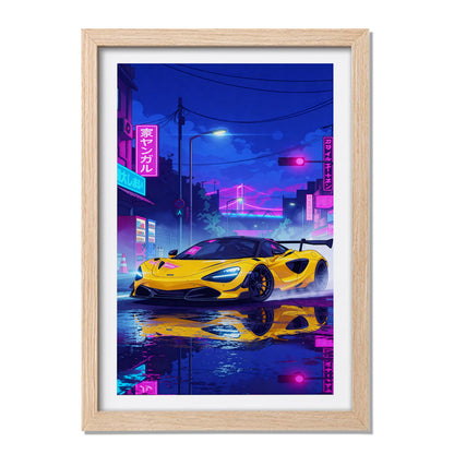 Retro Neon Speed Wall Frame