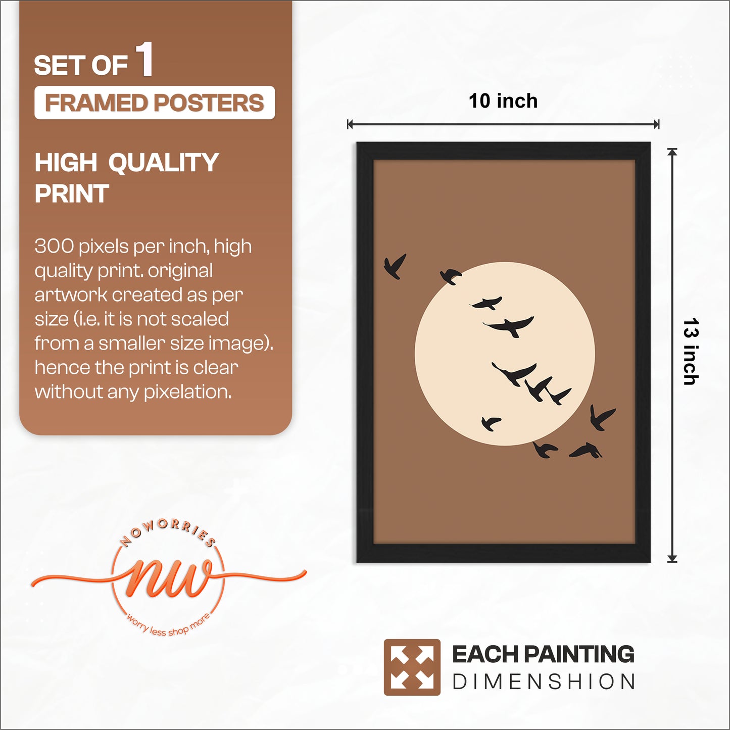 Moonlit Birds Minimalist Celestial Wall Art