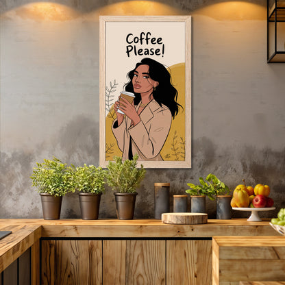 Modern Coffee Girl Illustration