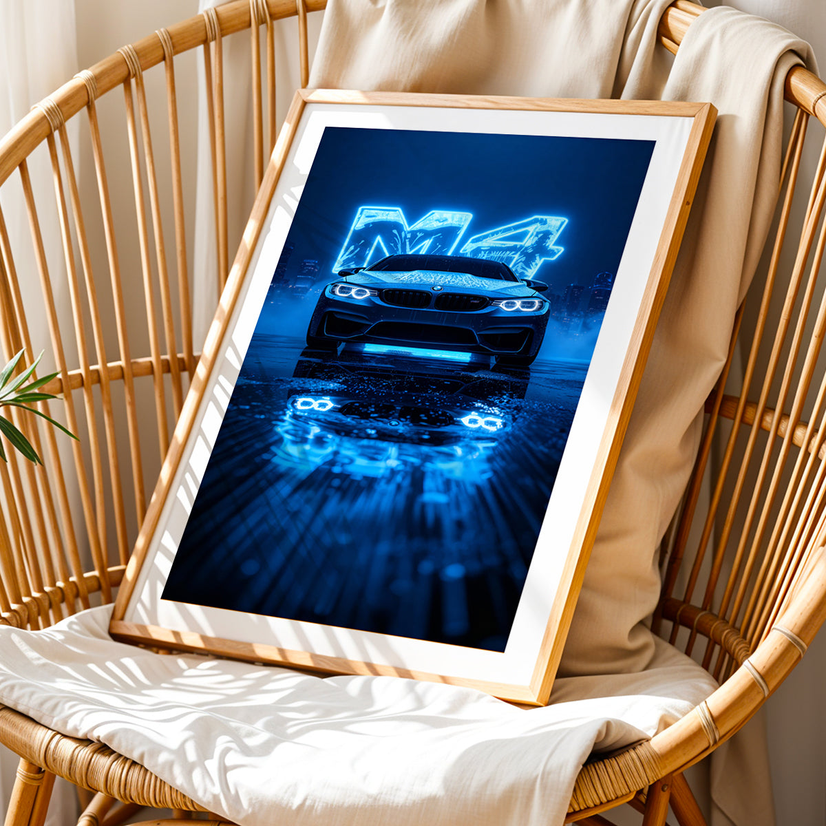 BMW M4 Neon Nights Wall Frame