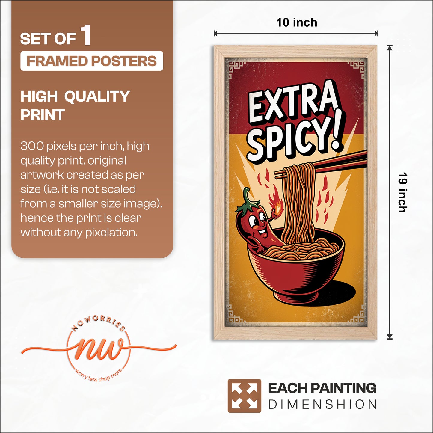 Extra Spicy Noodles Wall Frame