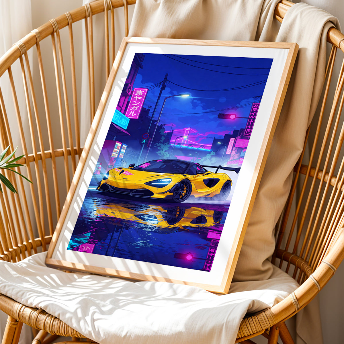 Retro Neon Speed Wall Frame
