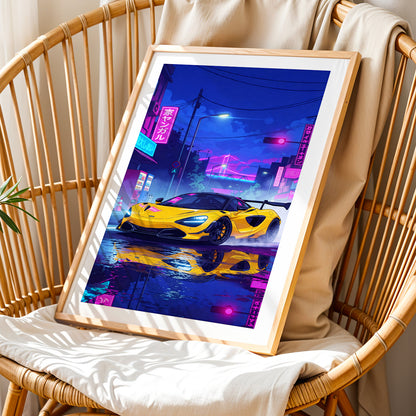 Retro Neon Speed Wall Frame