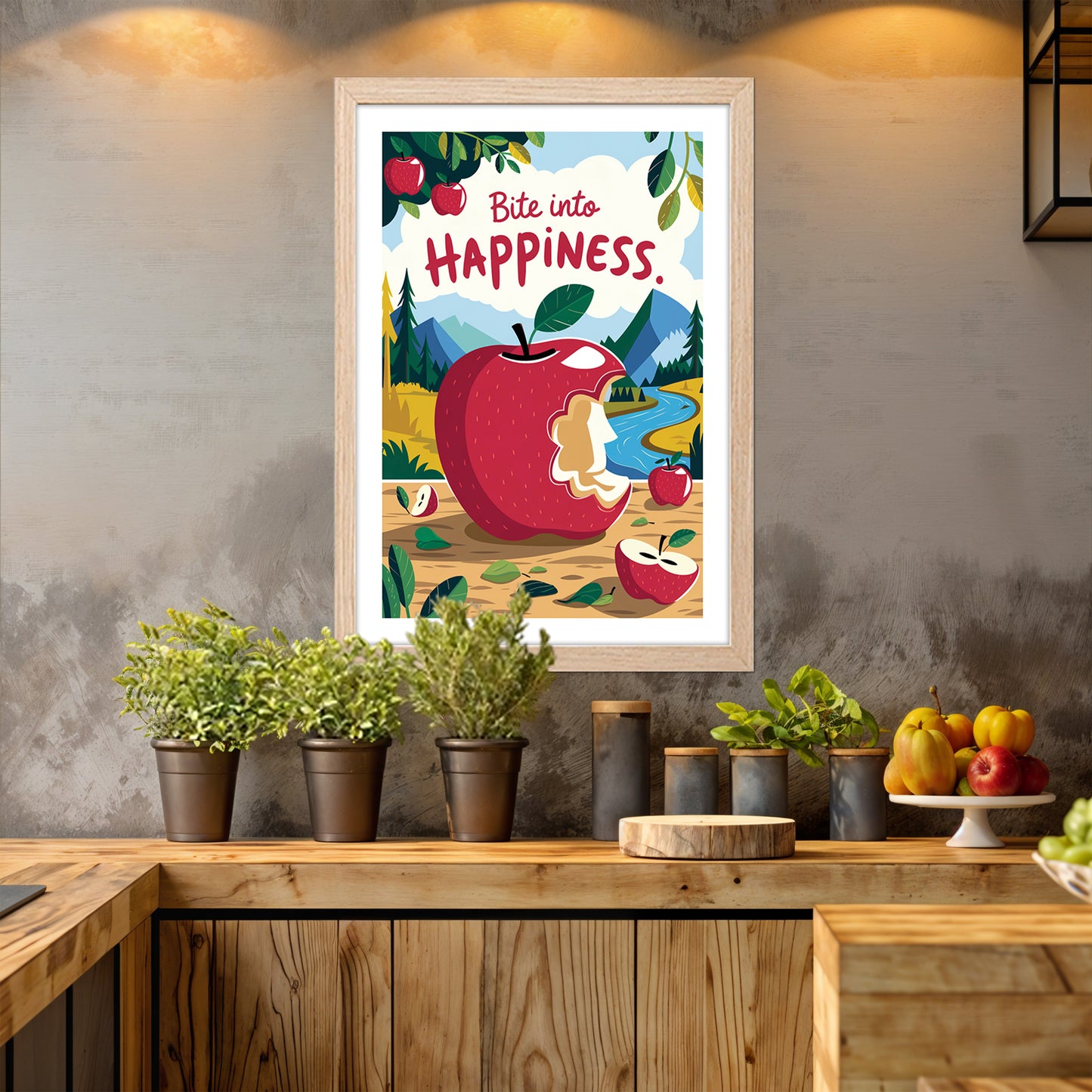 Bite Into Happiness Wall Frame