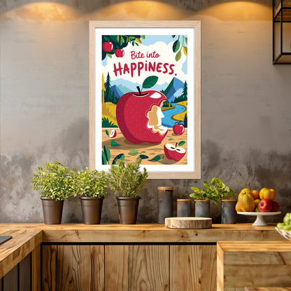 Bite Into Happiness Wall Frame