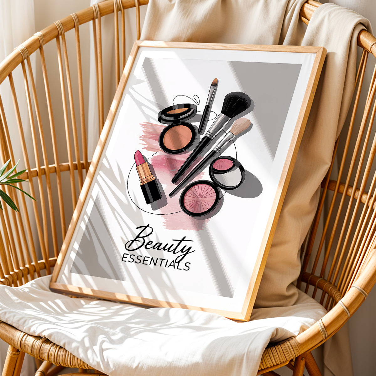 Beauty Essentials Makeup Framed Wall Art Print