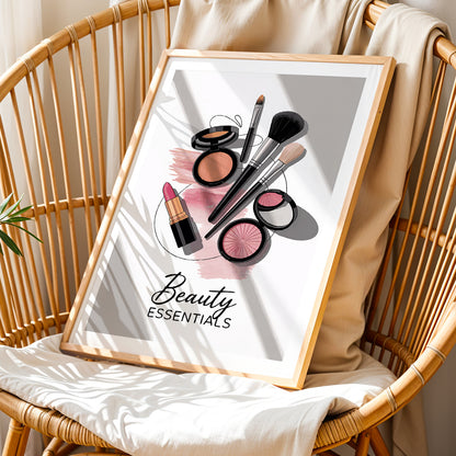 Beauty Essentials Makeup Framed Wall Art Print