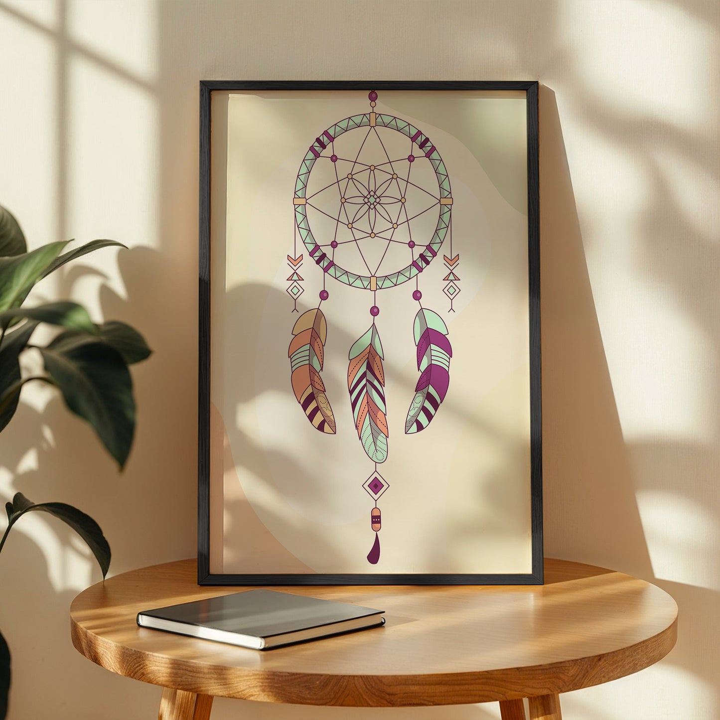 Boho Dreamcatcher Minimalist Framed Poster
