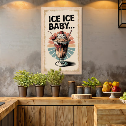 Retro Ice Cream Sundae Wall Frame