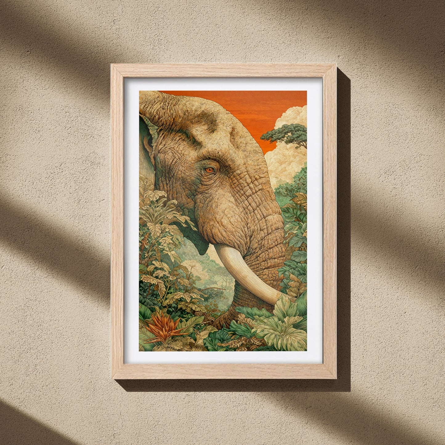 Majestic Elephant Portrait Wall Frame
