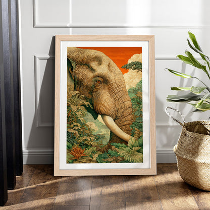 Majestic Elephant Portrait Wall Frame