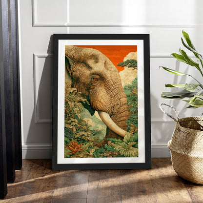Majestic Elephant Portrait Wall Frame