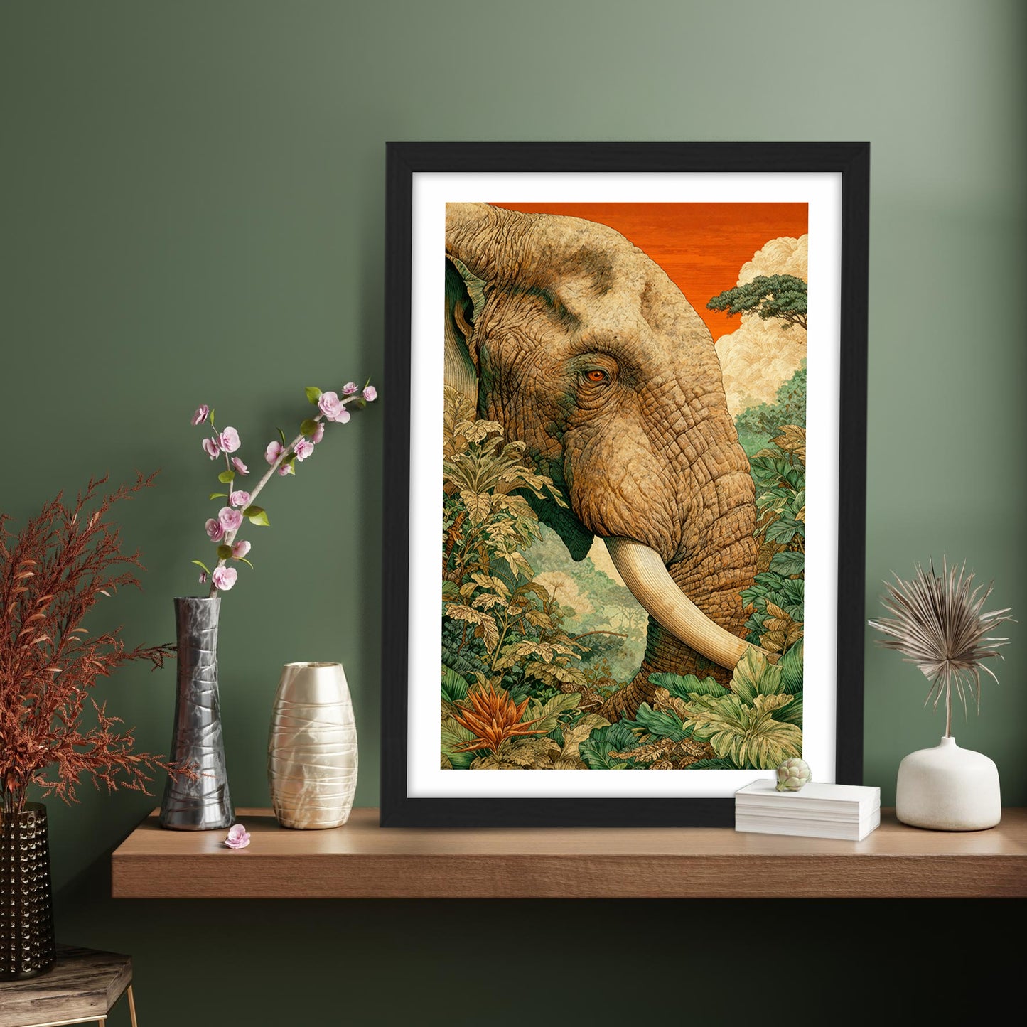 Majestic Elephant Portrait Wall Frame