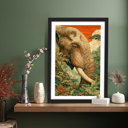 Majestic Elephant Portrait Wall Frame