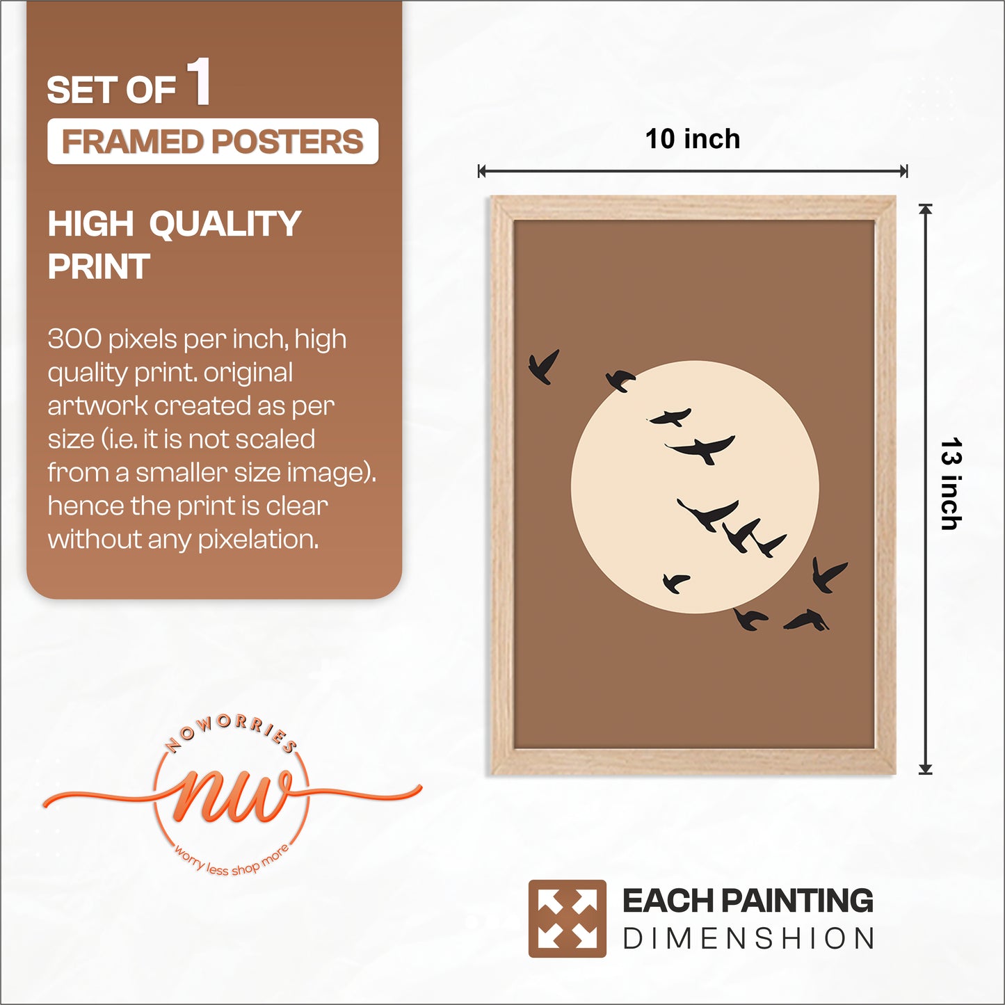 Moonlit Birds Minimalist Celestial Wall Art