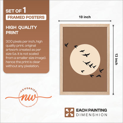 Moonlit Birds Minimalist Celestial Wall Art