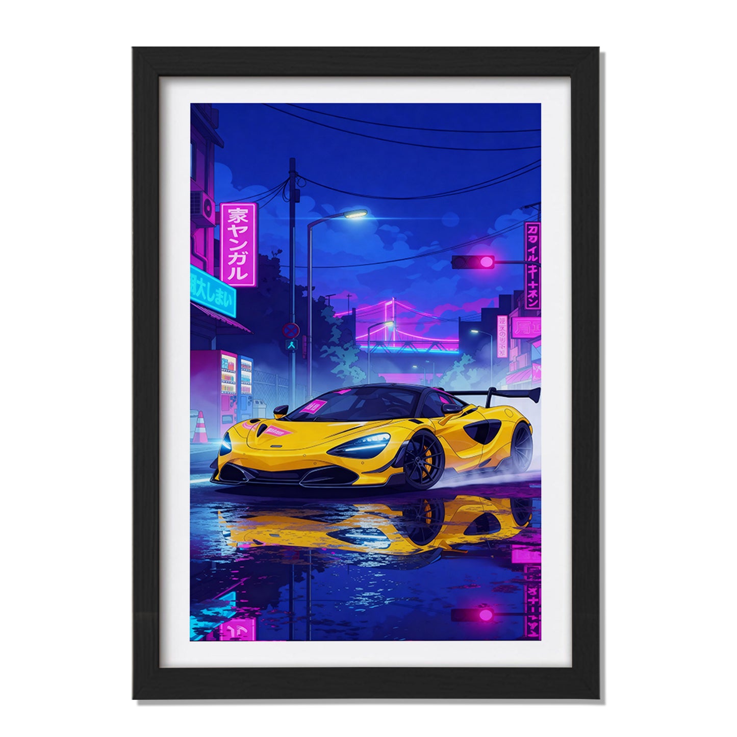 Retro Neon Speed Wall Frame