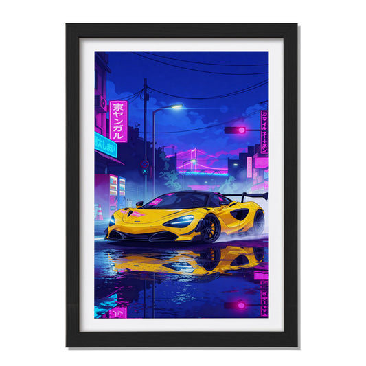 Retro Neon Speed Wall Frame